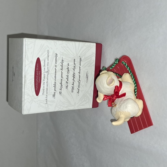 HALLMARK GOLDEN RETRIEVER PUPPY LOVE 1993 Ornament in box - Picture 3 of 4